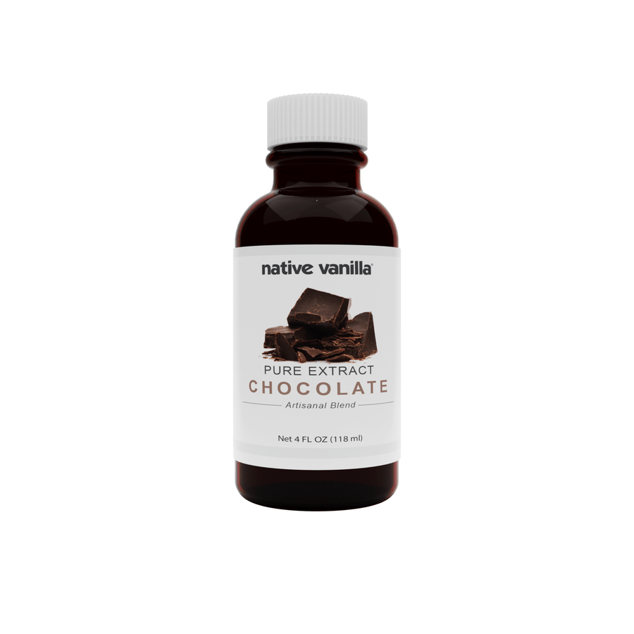 Native Vanilla - Pure Chocolate Extract - 4 fl oz - Pure Flavors and Extracts - Perfect for Cooking, Baking, and Dessert Crafting